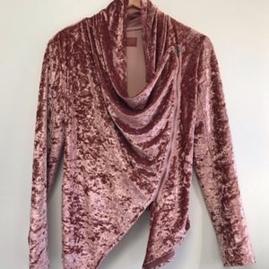 Blank NYC Blush Pink crushed velvet jacket